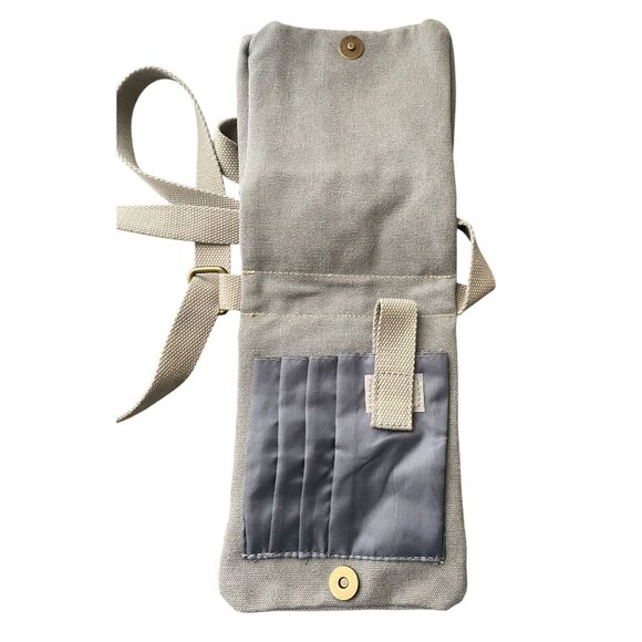 Triple Tree canvas crossbody shoulder bag purse gray adjustable - Picture 7 of 12